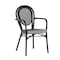 Flash Furniture Lourdes Thonet French Bistro Stacking Chair w/Arms, Black and White PE Rattan and Black Alum Frame SDA-AD642002A-BKWH-BK-GG - alternate 3